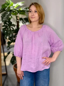 Sinnuu naisten pellavapusero Pisa, violetti
