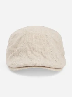 State of wow miesten flatcap, ALFRED SIXPENCE LINEN Luonnonvalkoinen