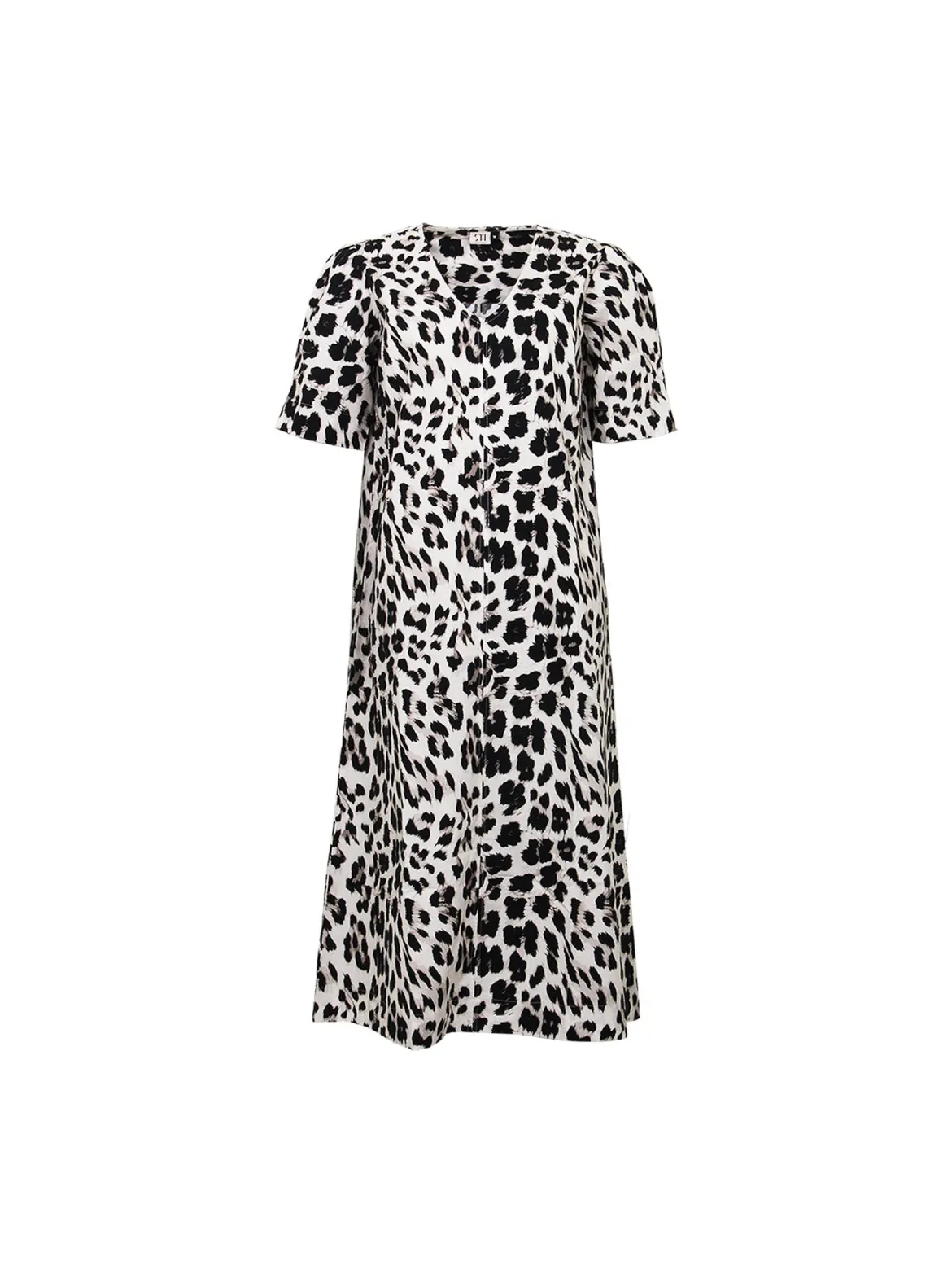 S.T.I Naisten Midimekko Caila Dress, Musta Kuosi