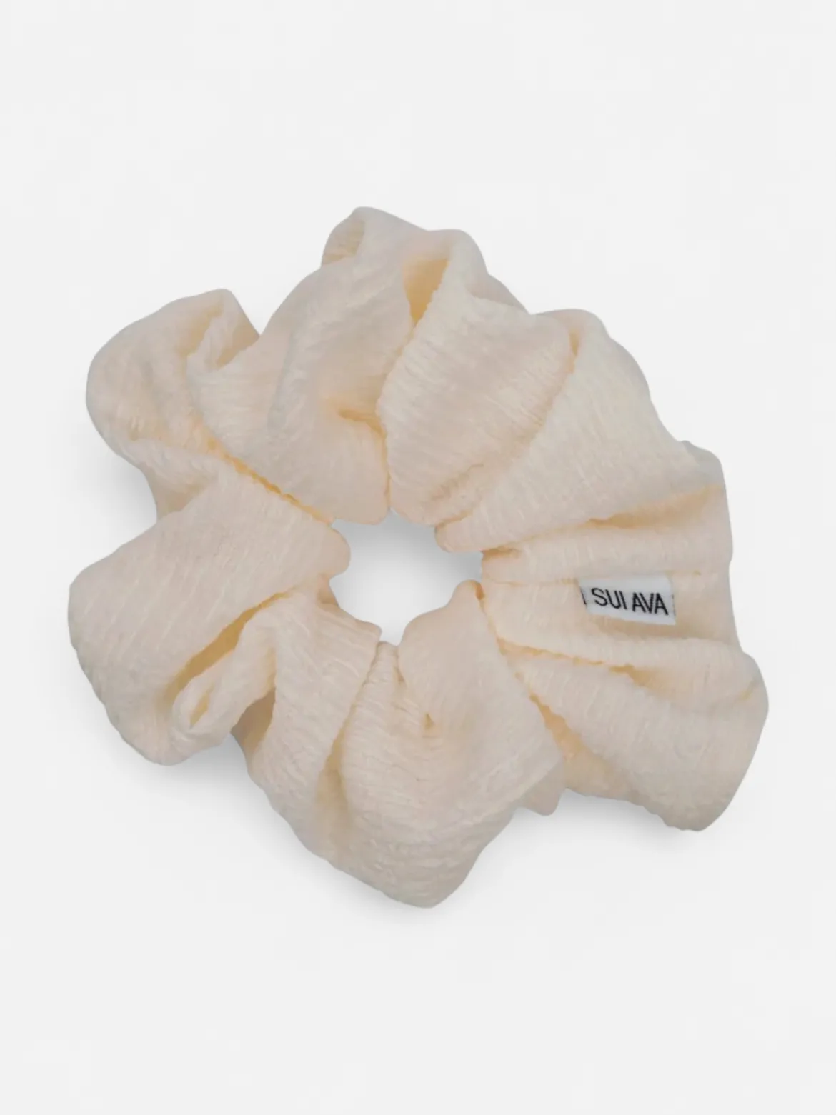 SUI AVA hiusdonitsi Zig Zag Scrunchie, luonnonvalkoinen
