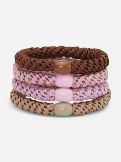 SUI AVA hiuslenkit Basic Essentials 4-pack, vaaleanpunainen