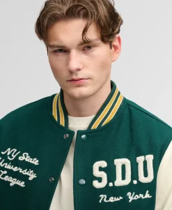 Superdry miesten takki Vintage Patched Varsity, tummanvihreä