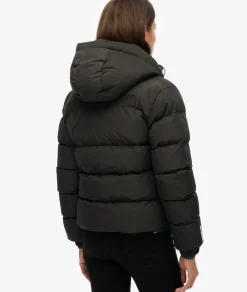Superdry naisten takki Hooded Sports Puffer Jacket, musta