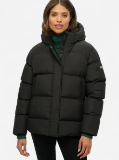Superdry naisten takki Hooded 5 Baffle Sports Puffer, musta