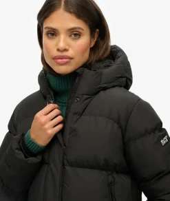 Superdry naisten takki Hooded 5 Baffle Sports Puffer, musta