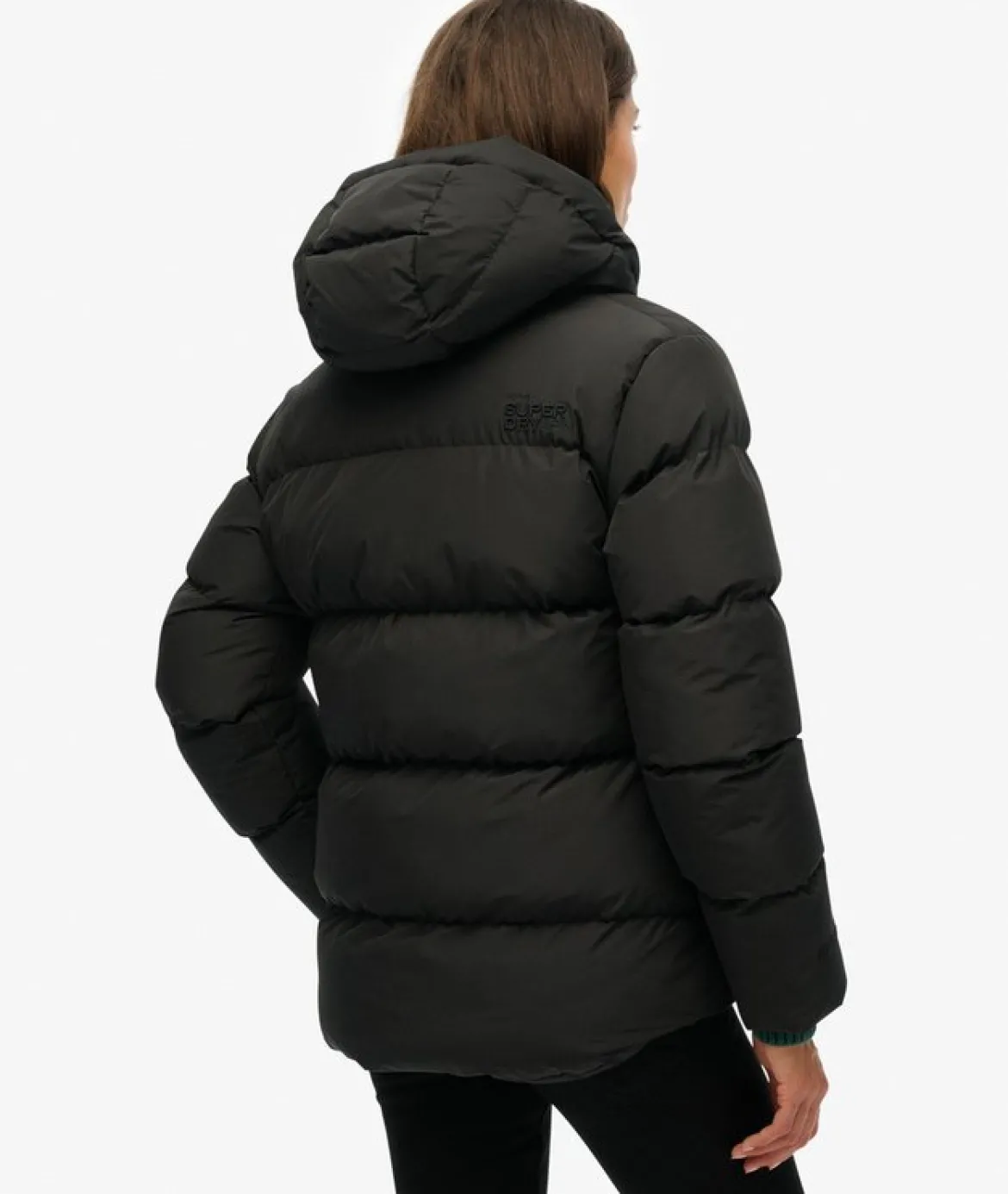 Superdry naisten takki Hooded 5 Baffle Sports Puffer, musta