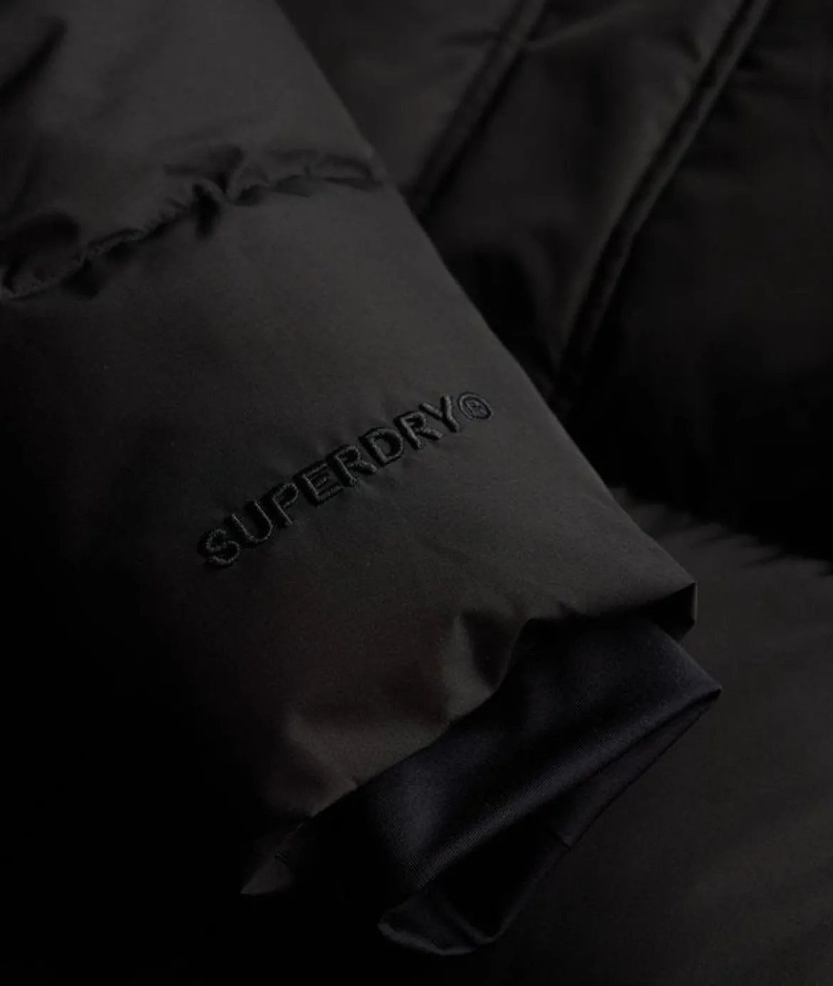 Superdry naisten takki Hooded 5 Baffle Sports Puffer, musta