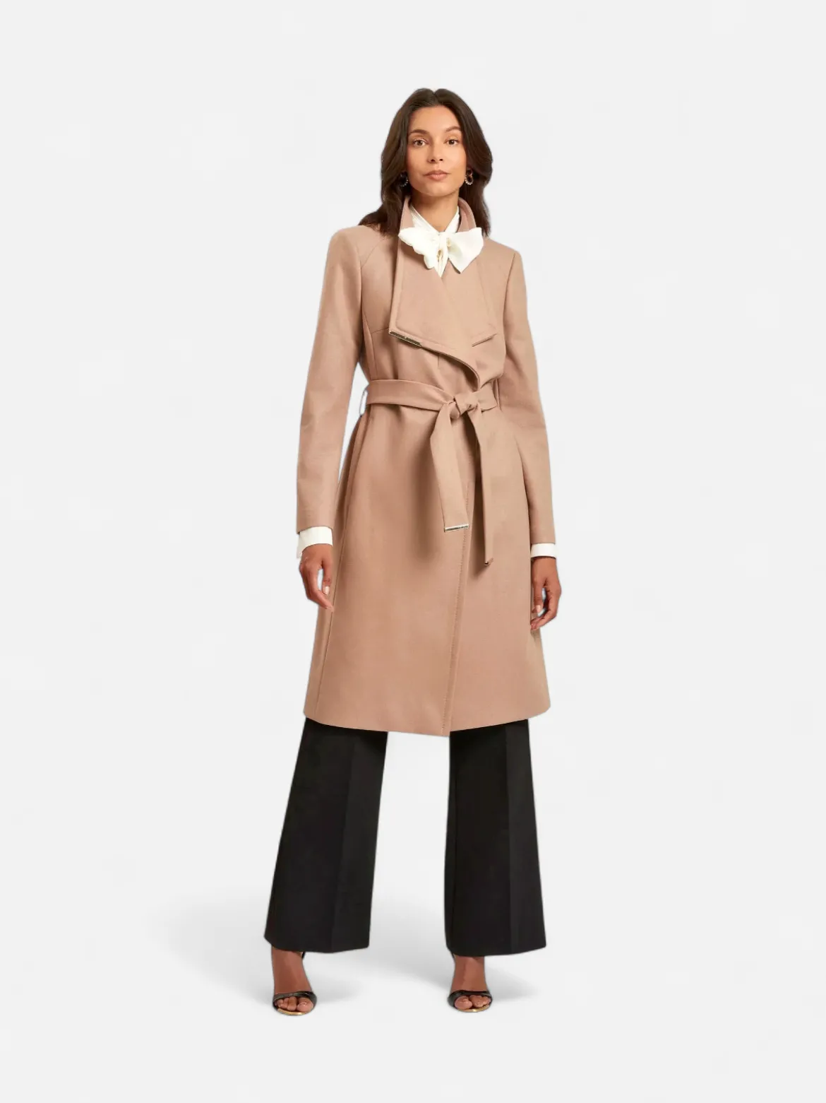 Ted Baker naisten villakangastakki, ROSE MID LENGHT BELTED WOOL COAT Kameli