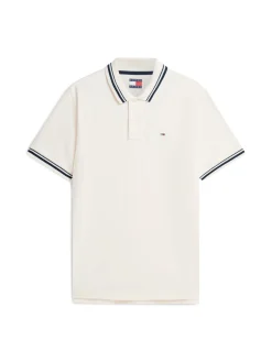 Tommy Jeans miesten Pikeepaita Regular Tipped Polo, kerma