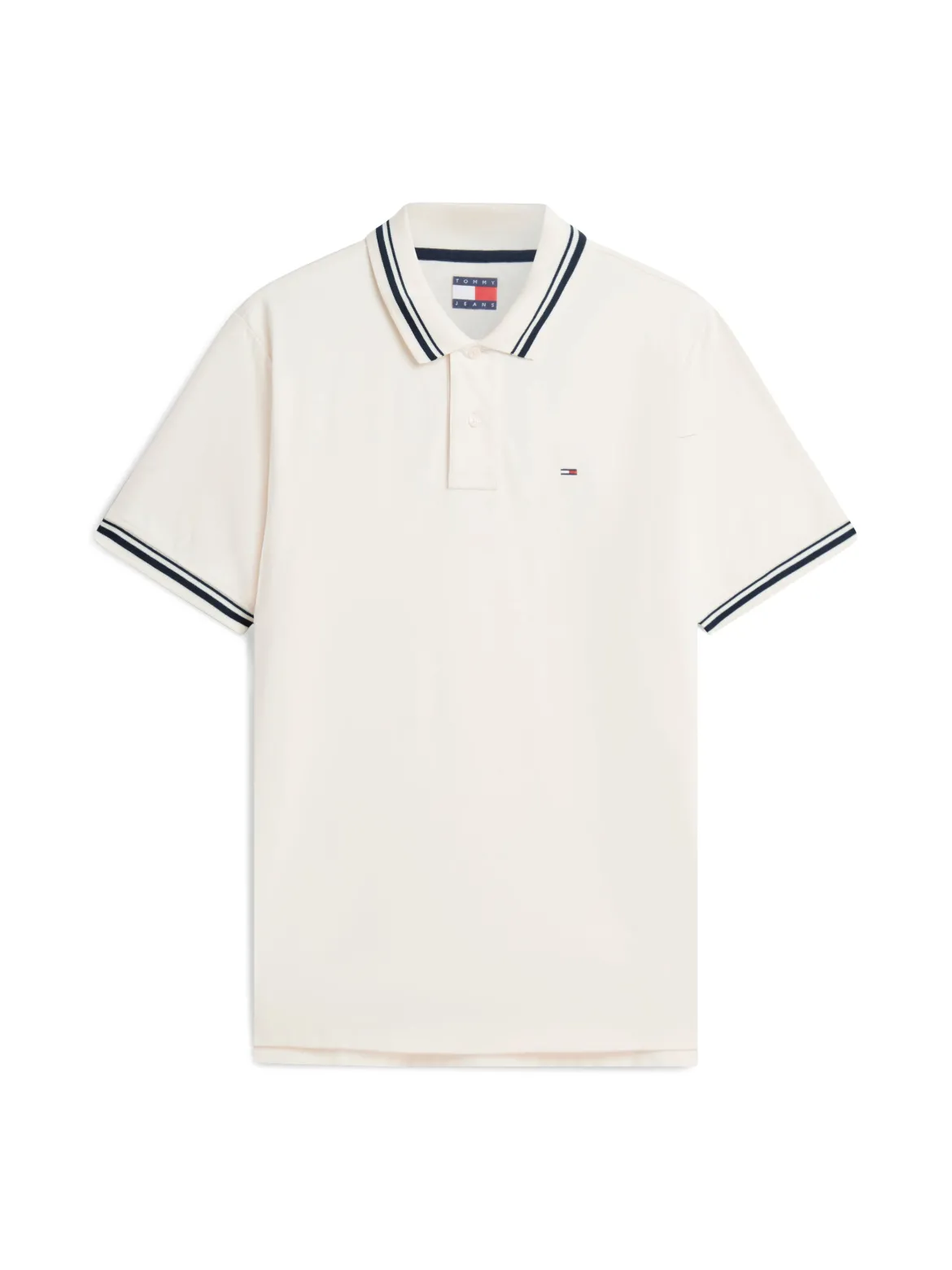 Tommy Jeans miesten Pikeepaita Regular Tipped Polo, kerma