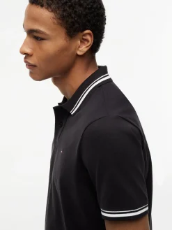 Tommy Jeans miesten pikeepaita Regular Fit Tipped Polo, musta