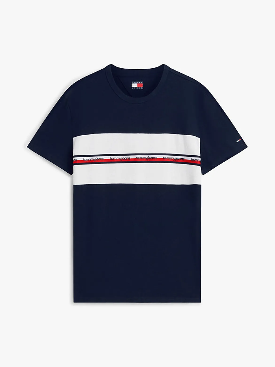 Tommy Jeans miesten t-paita Signature Logo Tape, tummansininen