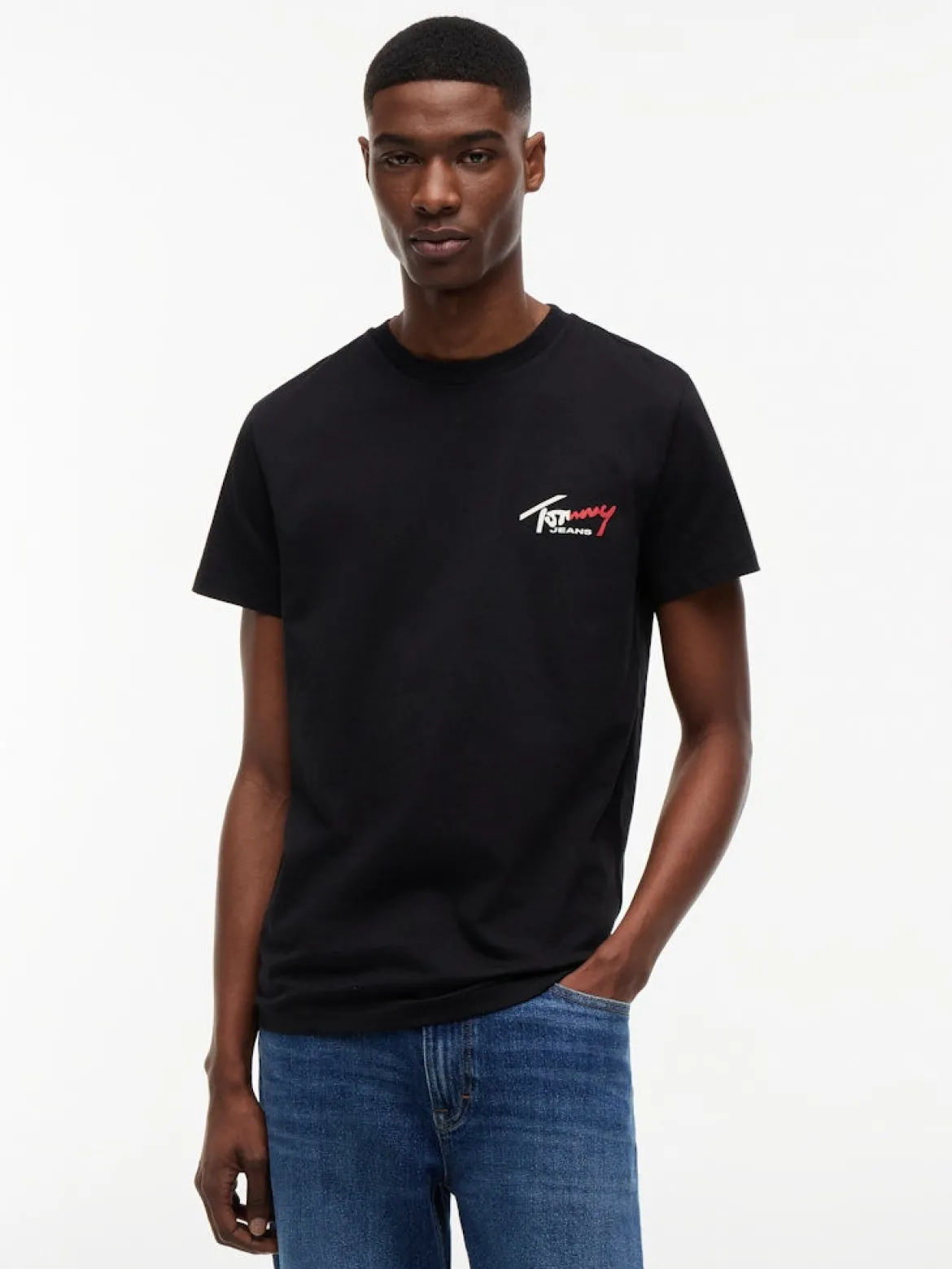 Tommy Jeans miesten T-paita Signature Logo, musta