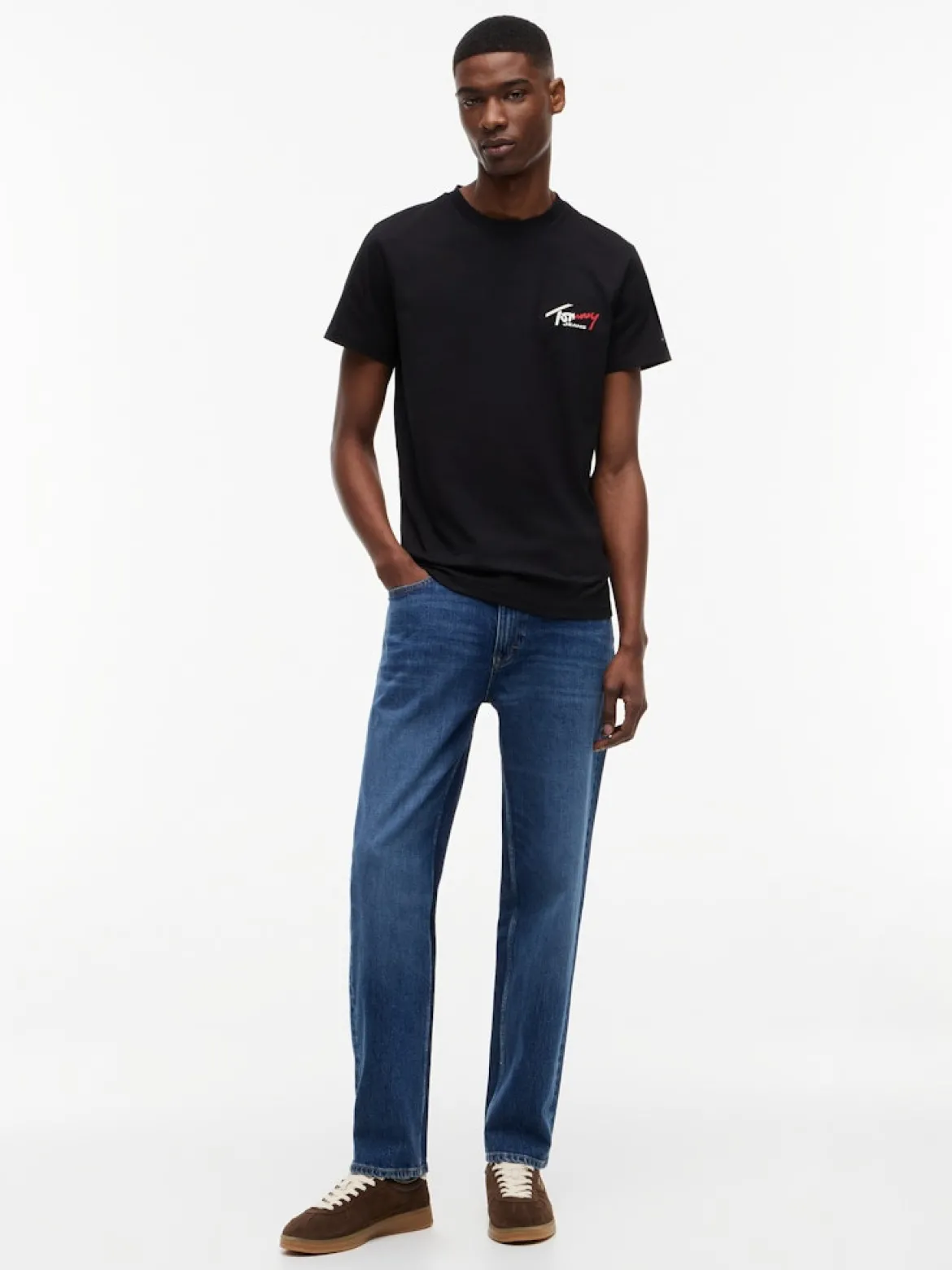 Tommy Jeans miesten T-paita Signature Logo, musta