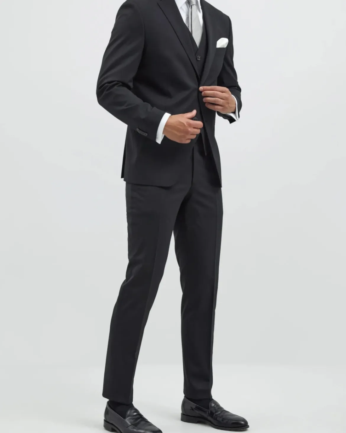 Turo miesten puvuntakki Barcelona Modern Fit, musta