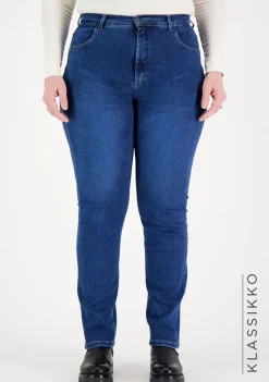 Very Nice Naisten Farkut, Caramel 7345 Curvy Fit Indigo