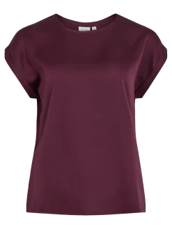 Vila lyhythihainen toppi, VIELLETTE S/S SATIN TOP Fig