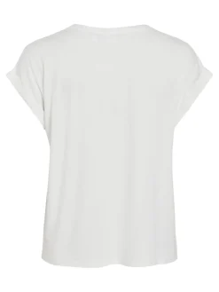 Vila lyhythihainen toppi, VIELLETTE S/S SATIN TOP Snow White