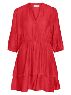 Vila mekko Vikenila V-Neck 3/4 Dress, Hibiscus