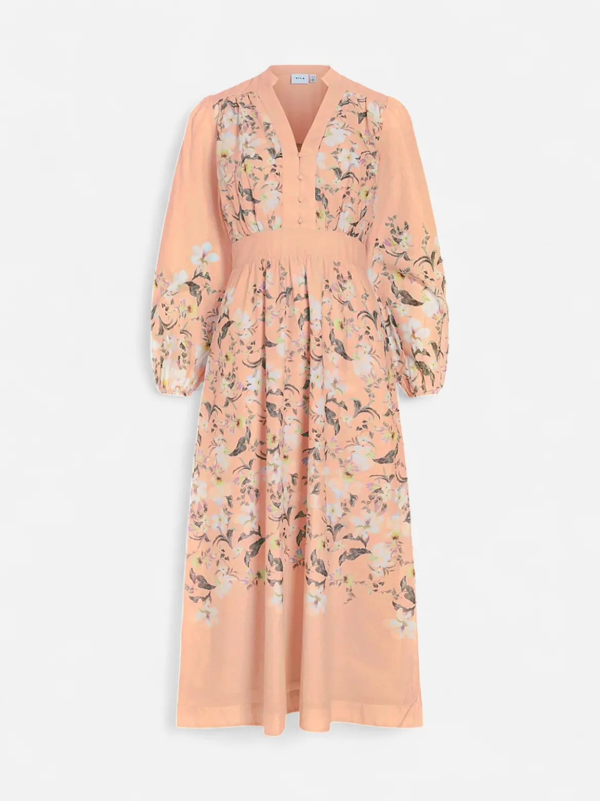 Vila midimekko Vizanila Gil L/S Midi Dress, Peach Parfait Gil