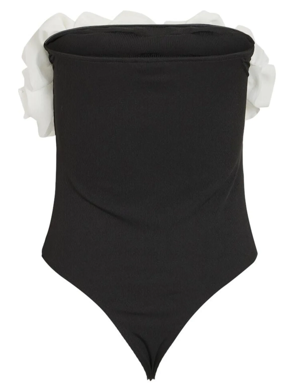Vila naisten body VITOVE S/L Bodystocking, Black White Organza