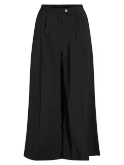 Vila naisten housut, VIMARLEE HW WIDE CULOTTE PANTS Black Beauty