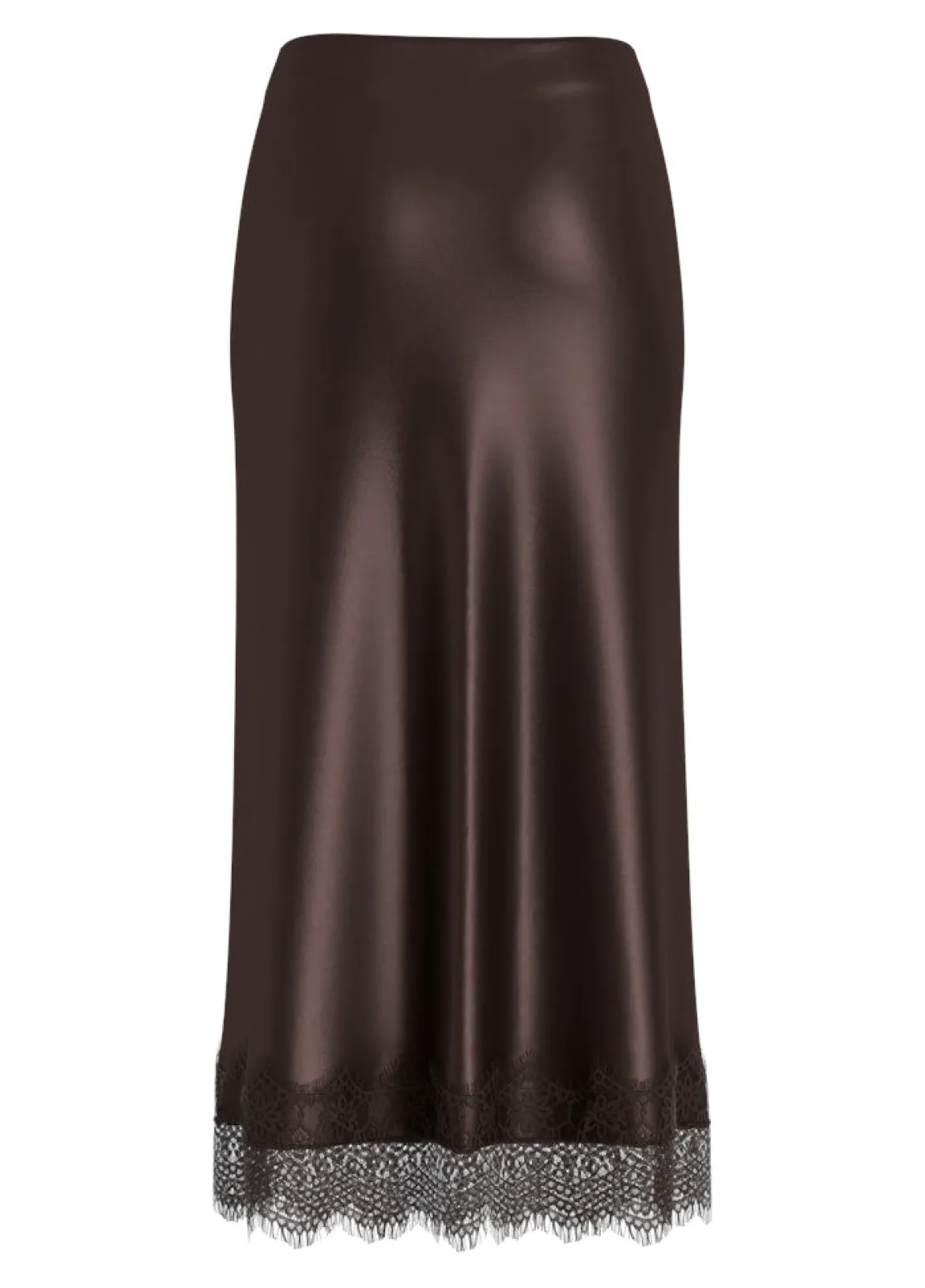 Vila naisten maxihame VIELLETTE HW ANKLE LACE SKIRT NOOS, Coffee Bean