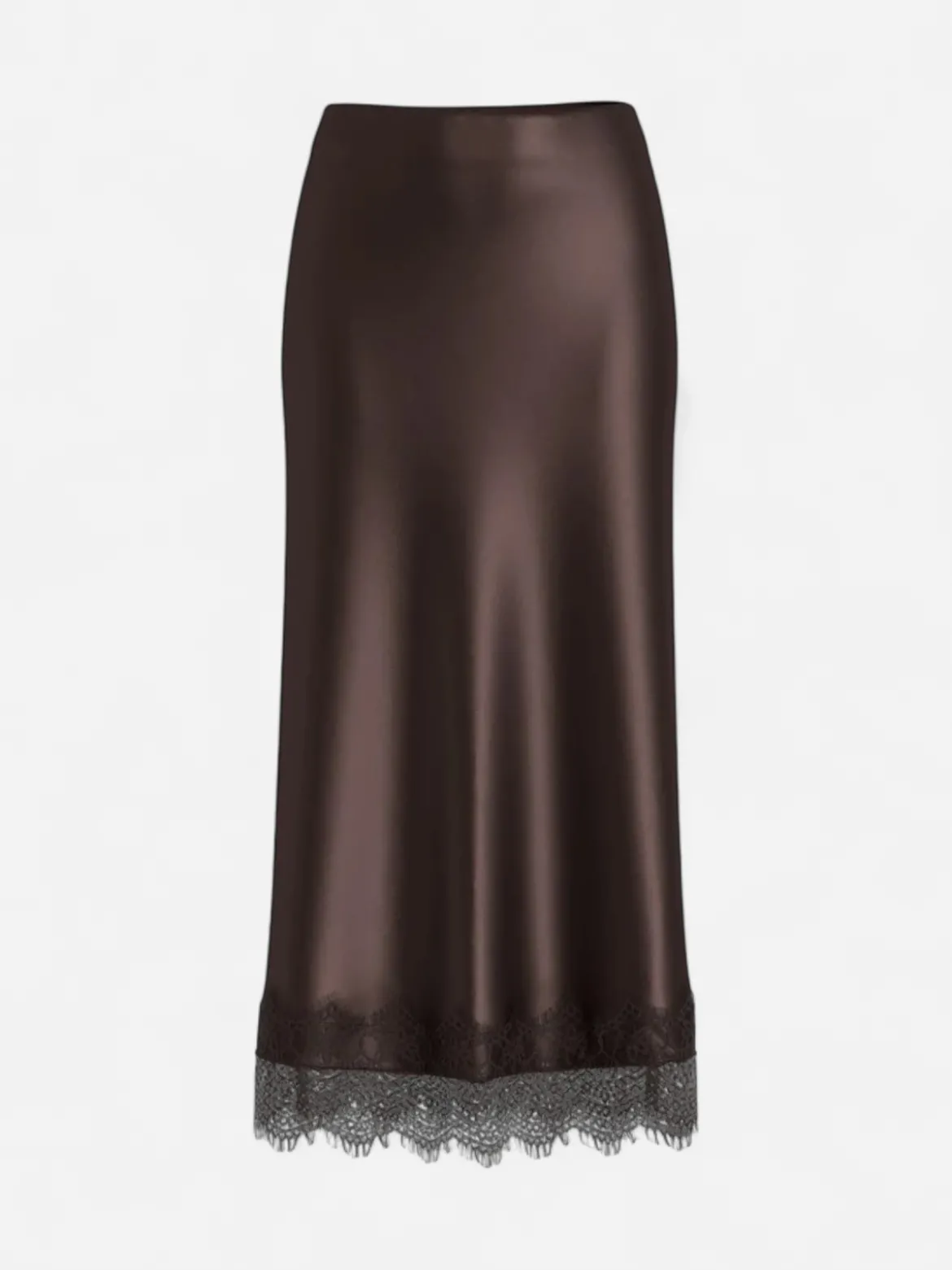 Vila naisten maxihame VIELLETTE HW ANKLE LACE SKIRT NOOS, Coffee Bean