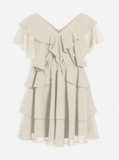 Vila naisten mekko Vifalia Short Sleeved Short Dress, Birch