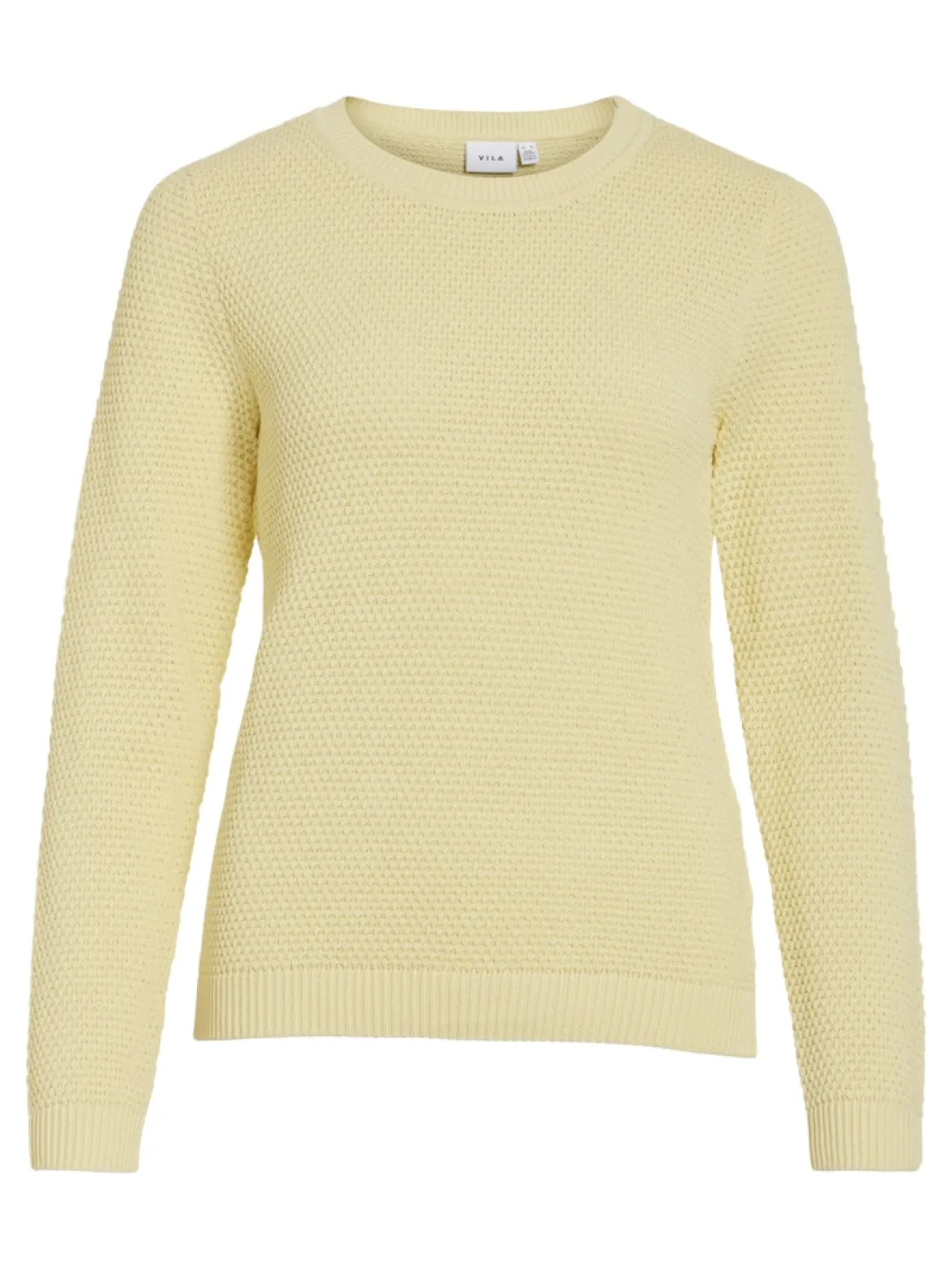 Vila naisten neulepaita VIDalo O-Neck L/S Knit Top-NOOS, Pastel Yellow