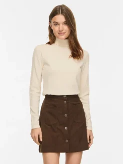 Vila naisten neulepusero Vimalu Rollneck, Sandshell Melange