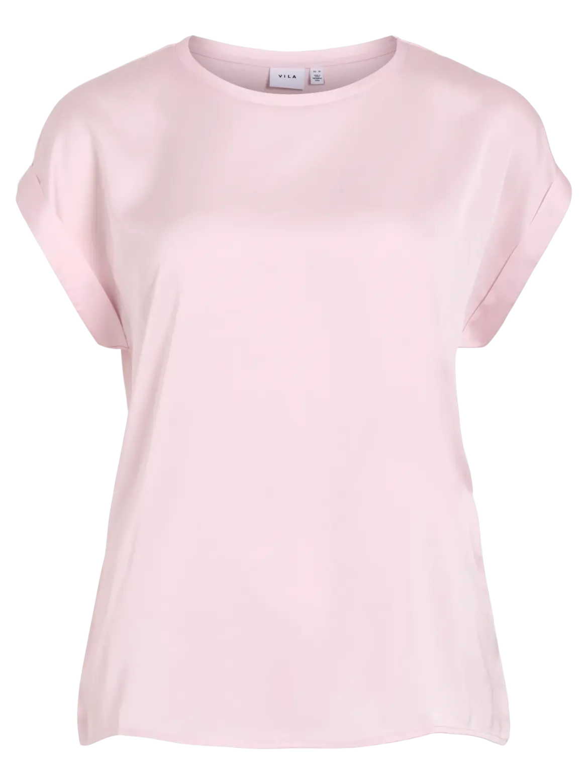 Vila naisten paita Viellette S/S Satin Top, Cherry Blossom