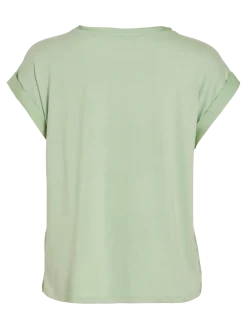 Vila naisten paita Viellette S/S Satin Top, Smoke Green