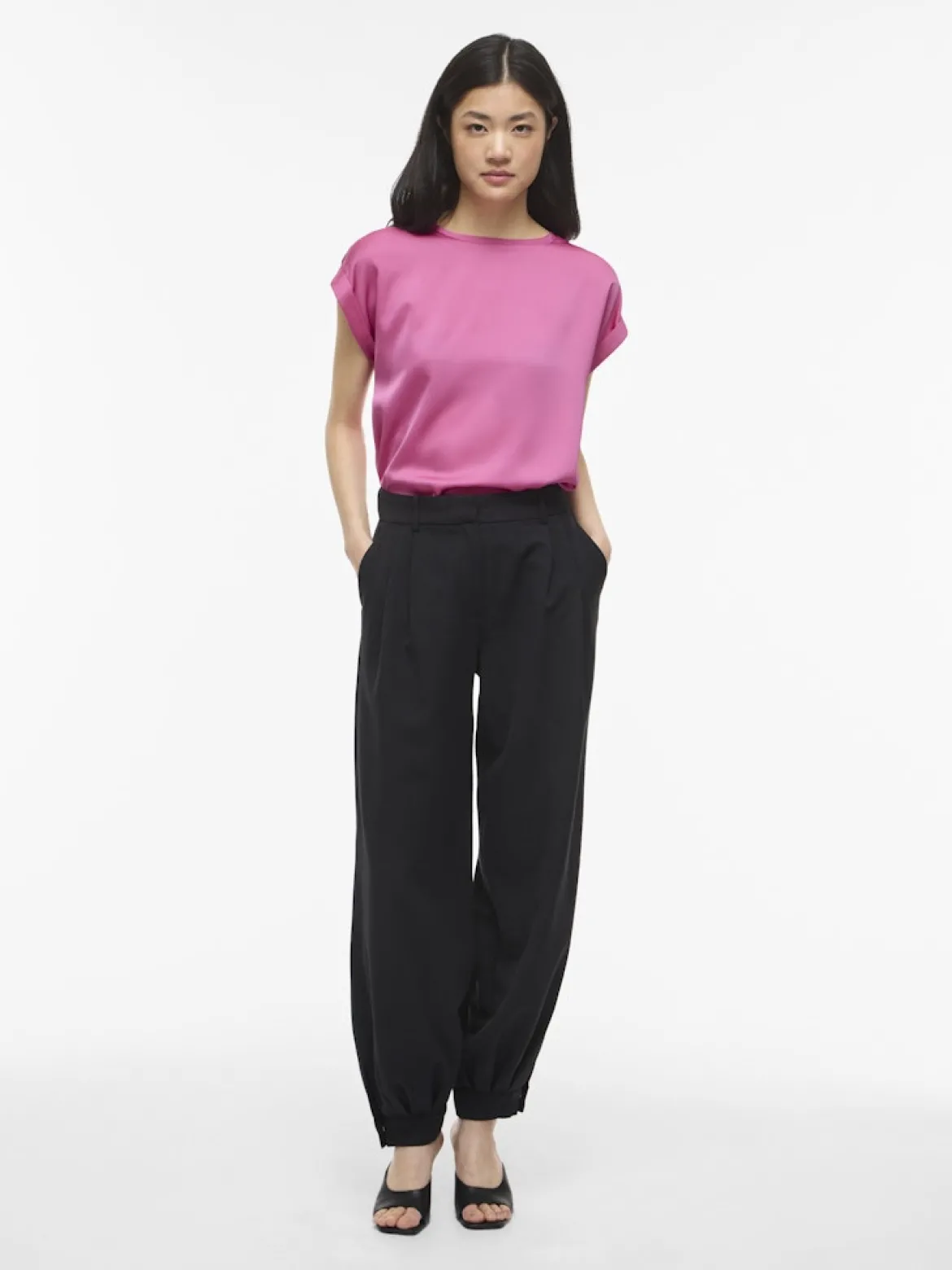 Vila naisten paita Viellette S/S Satin Top, Fiji Flower