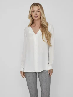 Vila naisten paita Vilucy LS Shirt, valkoinen