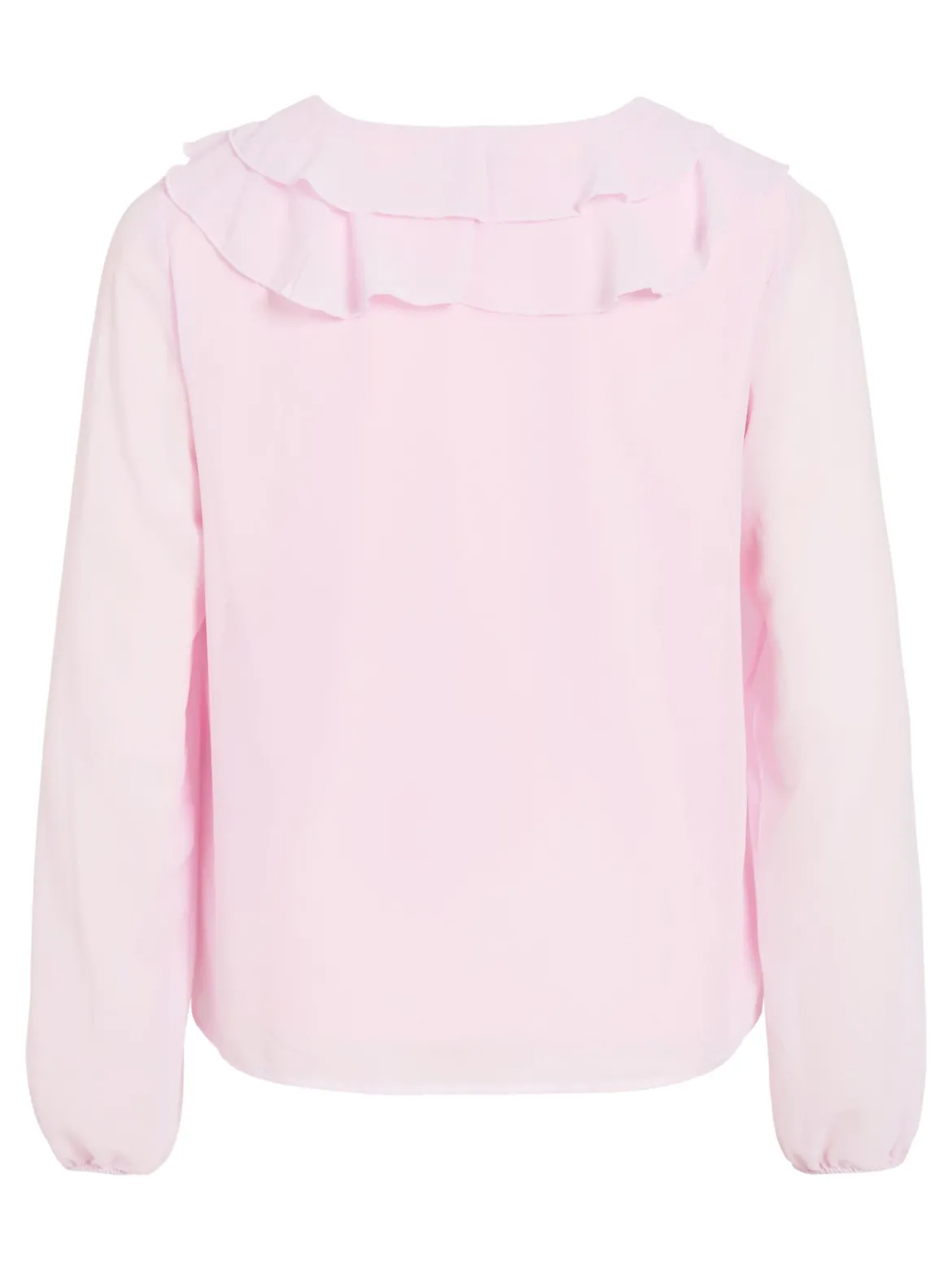 Vila naisten pusero Viane L/S V-Neck Frill Top, Cherry Blossom