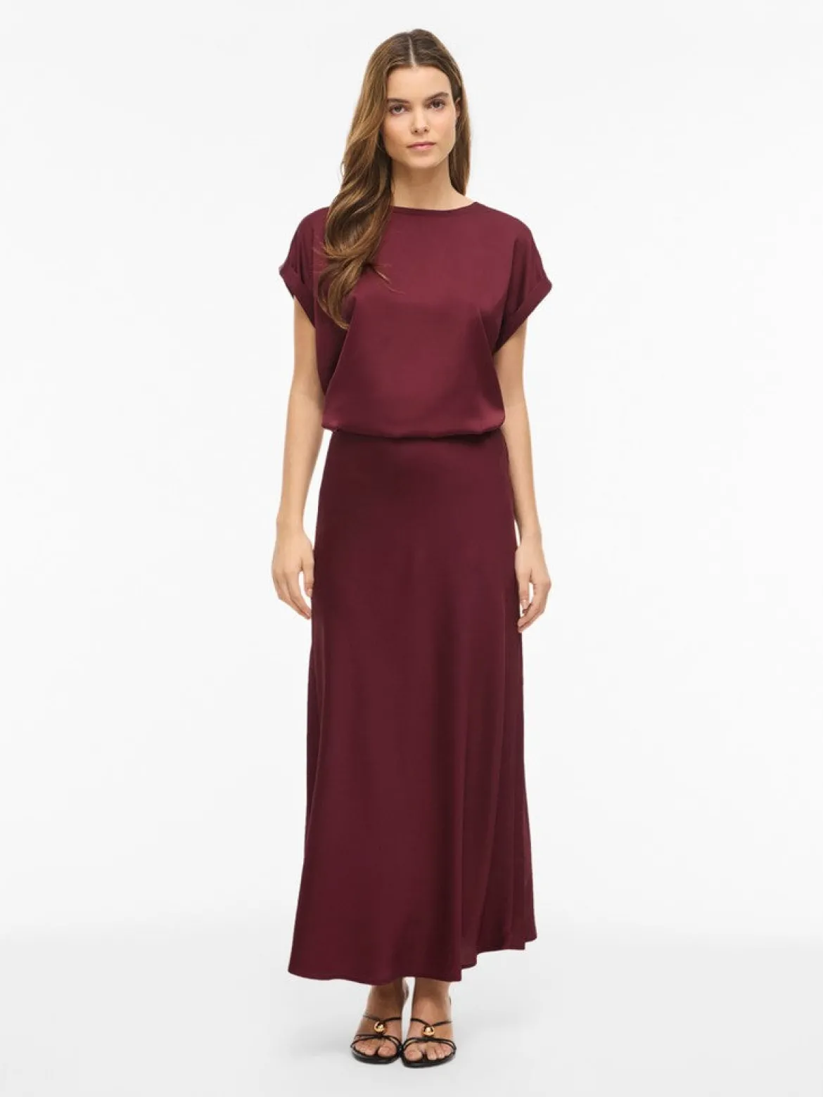 Vila naisten pusero Viellette SS Satin Top, Port Royale