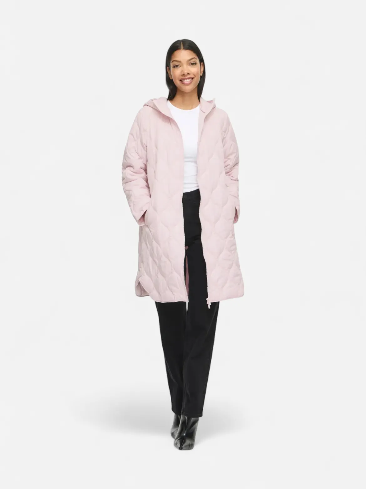 Vila naisten tikkitakki Viquila Hooded Onion Coat, Ballet Slipper