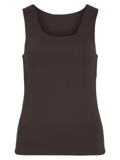 Vila naisten toppi Vikenza O-Neck S/L Tank Top, Coffee Bean