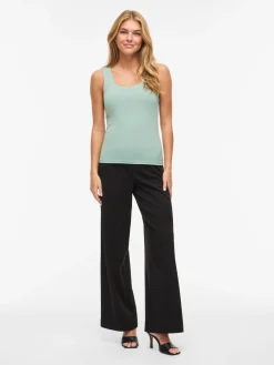 Vila naisten toppi Vikenza U-Neck S/L, Blue Surf