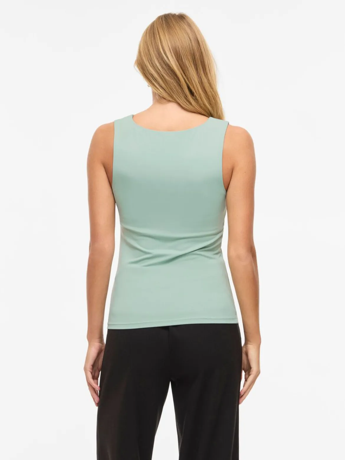 Vila naisten toppi Vikenza U-Neck S/L, Blue Surf