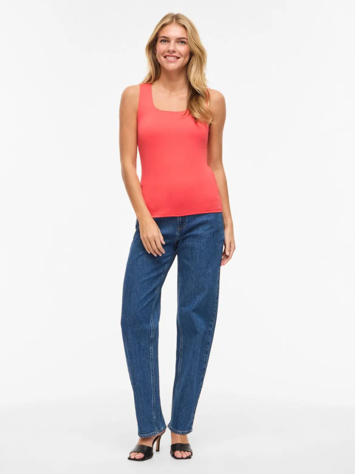 Vila naisten toppi Vikenza U-Neck S/L, Hibiscus