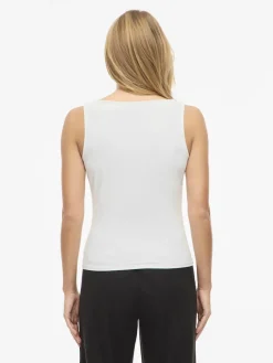 Vila Naisten Toppi Vikenza Waterfall Sleeveless Top, valkoinen