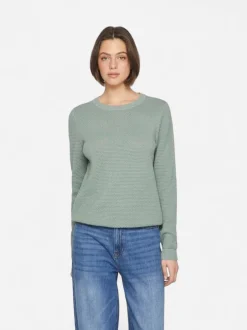 Vila neule, VIDALO O-NECK L/S KNIT TOP Chinois Green