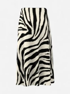 Y.A.S hame, YASPELLA HW MIDI SKIRT Valkopohjainen Kuosi