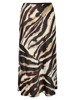 Y.A.S hame, YASPELLA HW MIDI SKIRT Sandshell Zebra Print
