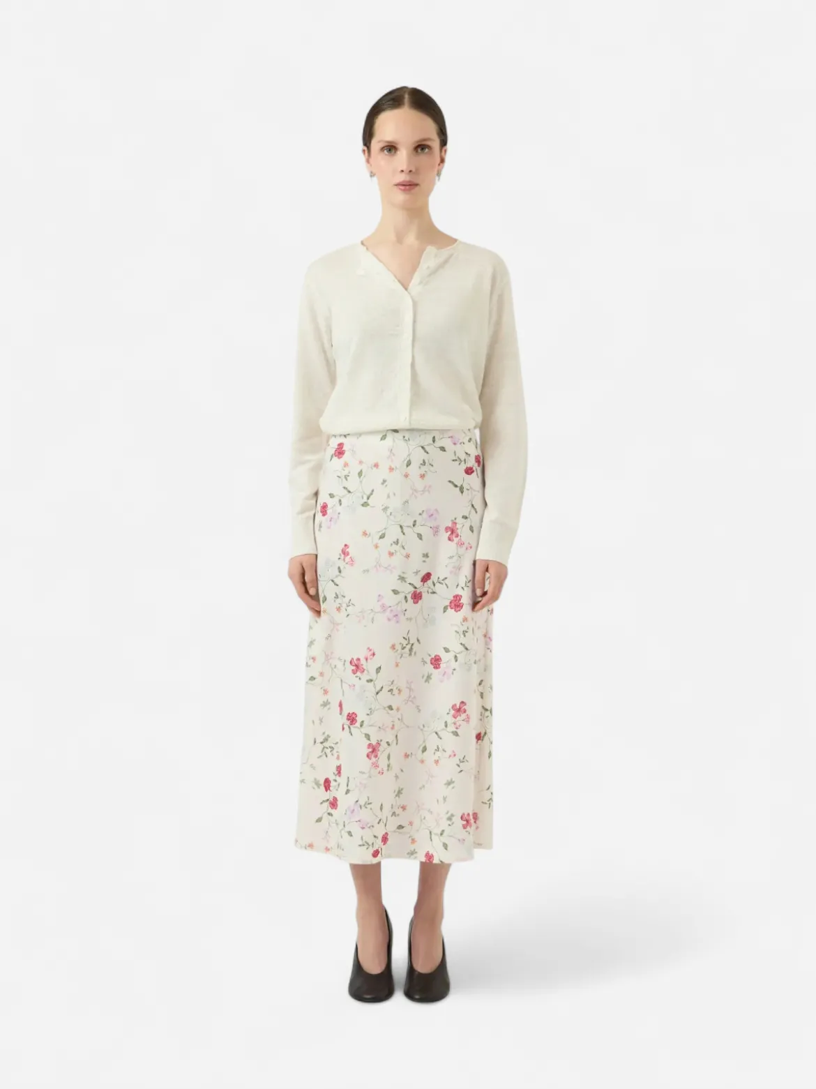 Y.A.S hame YASPella HW Midi Skirt S. Noos, Pristine Botalia