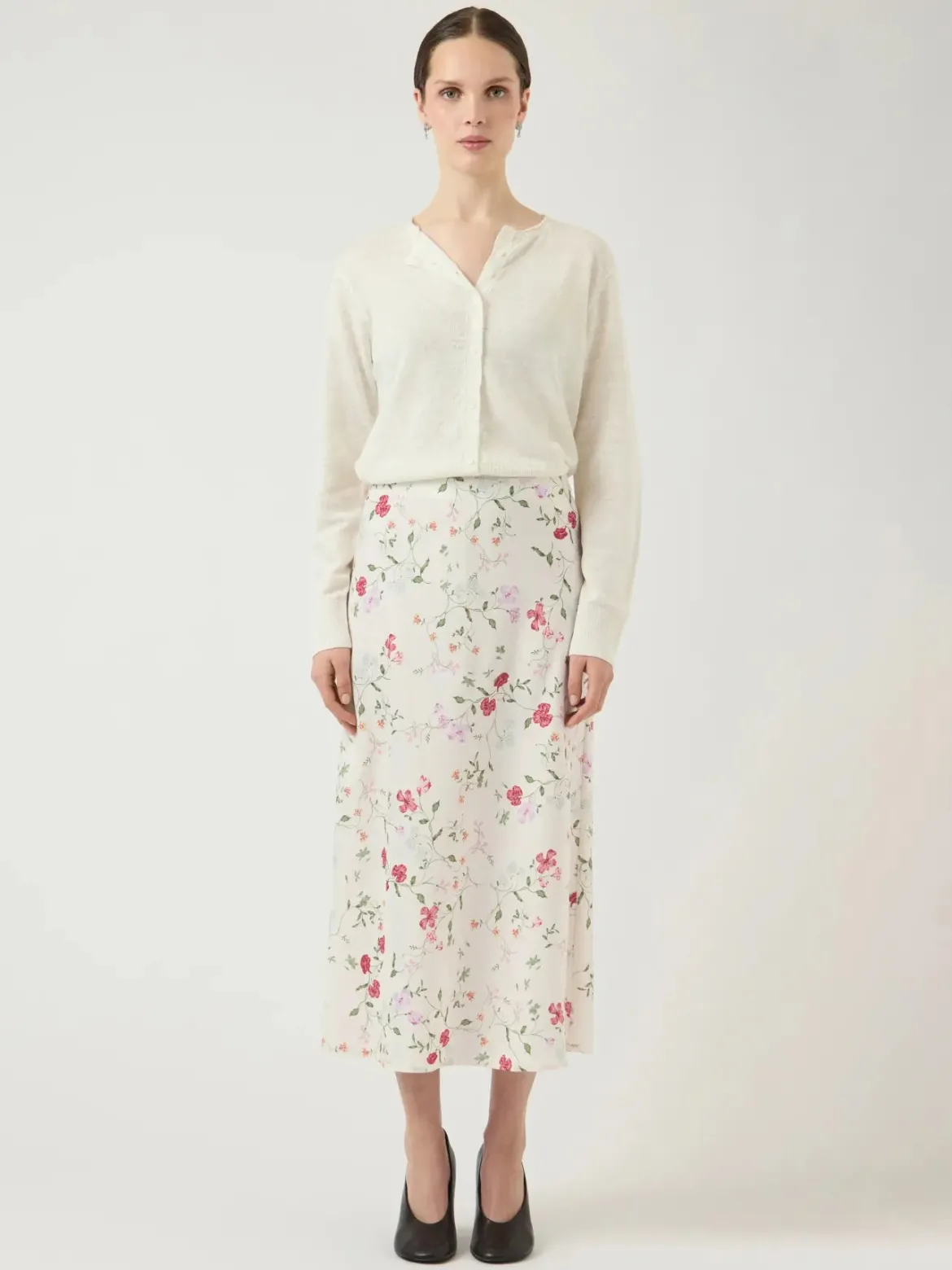 Y.A.S hame YASPella HW Midi Skirt S. Noos, Pristine Botalia