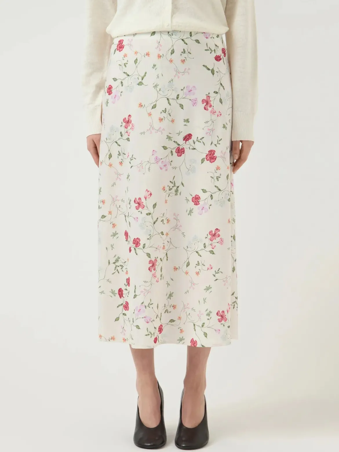 Y.A.S hame YASPella HW Midi Skirt S. Noos, Pristine Botalia
