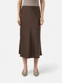 Y.A.S hame, YASPELLA HW MIDI SKIRT Chocolate Brown